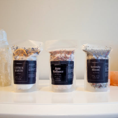 Botanical Bath Soak Trio Bundle with Reusable Muslin Bag